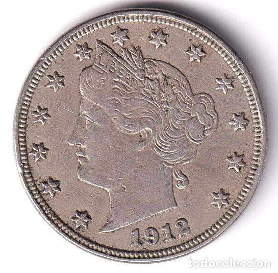 Monedas antiguas de Am&eacute;rica: MONEDA ESTADOS UNIDOS - 5 CENT 1912 - LIBERTY HEAD &rdquo;V&rdquo; NICKELS - MBC+