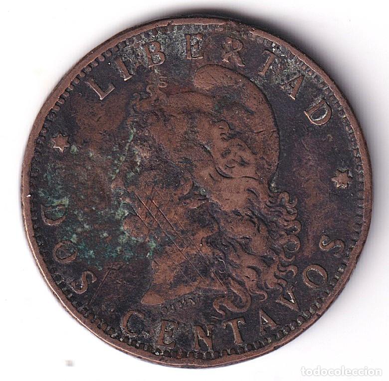Monedas antiguas de Am&eacute;rica: MONEDA ARGENTINA - 2 CENTAVOS - 1893 - LIBERTAD - REP. DE ARGENTINA - BRONCE