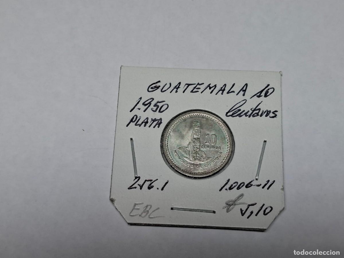 Monedas antiguas de Am&eacute;rica: 10 CENTAVOS de PLATA de 1950 KM 256.1 GUATEMALA en EBC