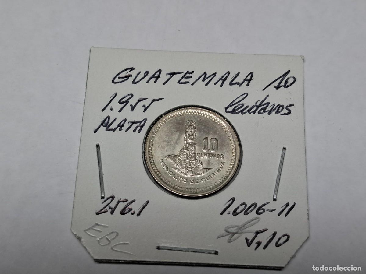 Monedas antiguas de Am&eacute;rica: 10 CENTAVOS de PLATA de 1955 KM 256.1 GUATEMALA en EBC