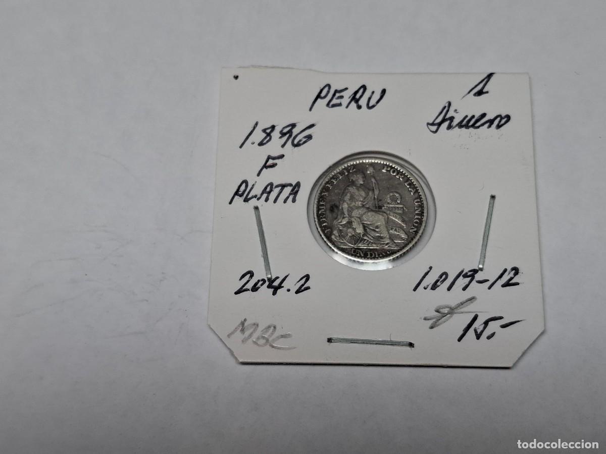Monedas antiguas de Am&eacute;rica: 1 DINERO de PLATA de 1896 F KM 204.2 PERU en MBC
