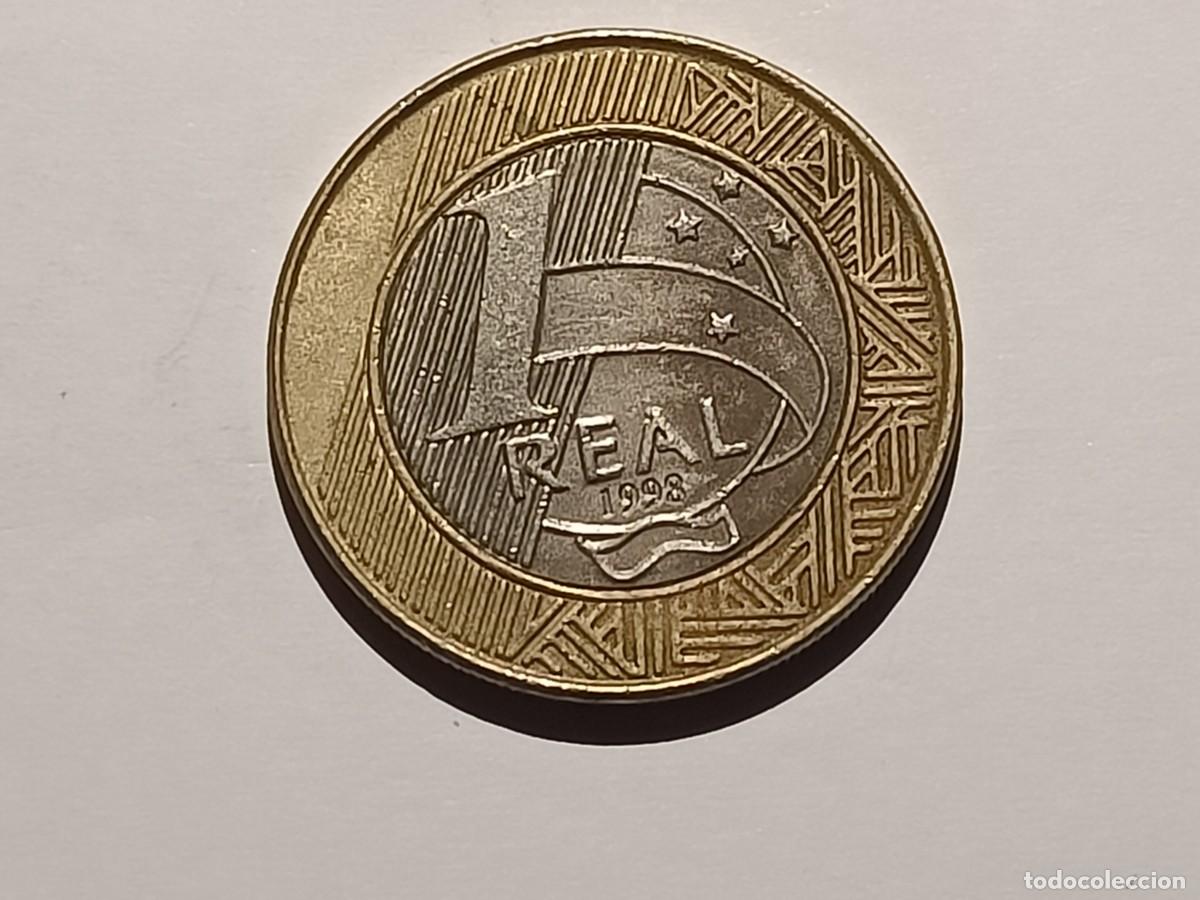 Monedas antiguas de Am&eacute;rica: Moneda de Brasil. 1 real 1998 - Foto 1