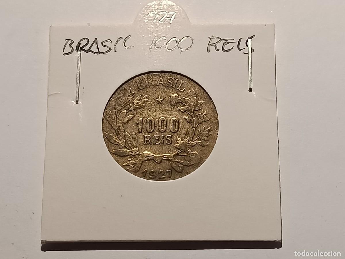 Monedas antiguas de Am&eacute;rica: Moneda de Brasil. 1000 reis. 1927