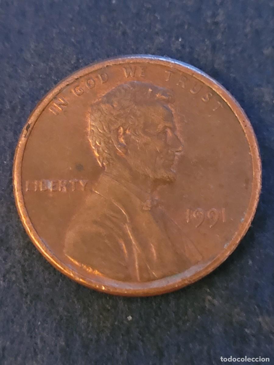 Monedas antiguas de Am&eacute;rica: Moneda 1 centavo 1991 sin ceca Estados Unidos