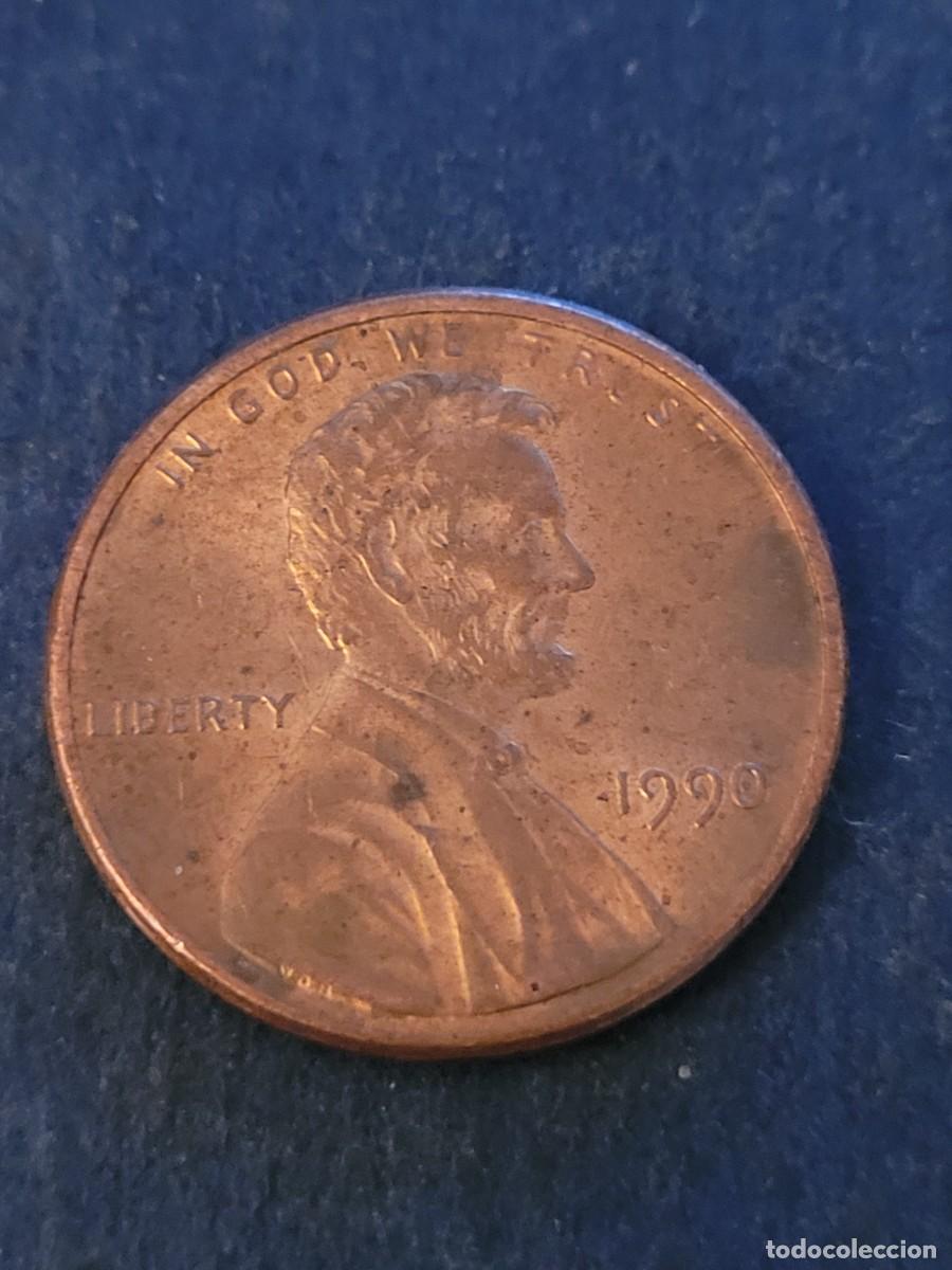 Monedas antiguas de Am&eacute;rica: Moneda 1 centavo 1990 sin ceca Estados Unidos