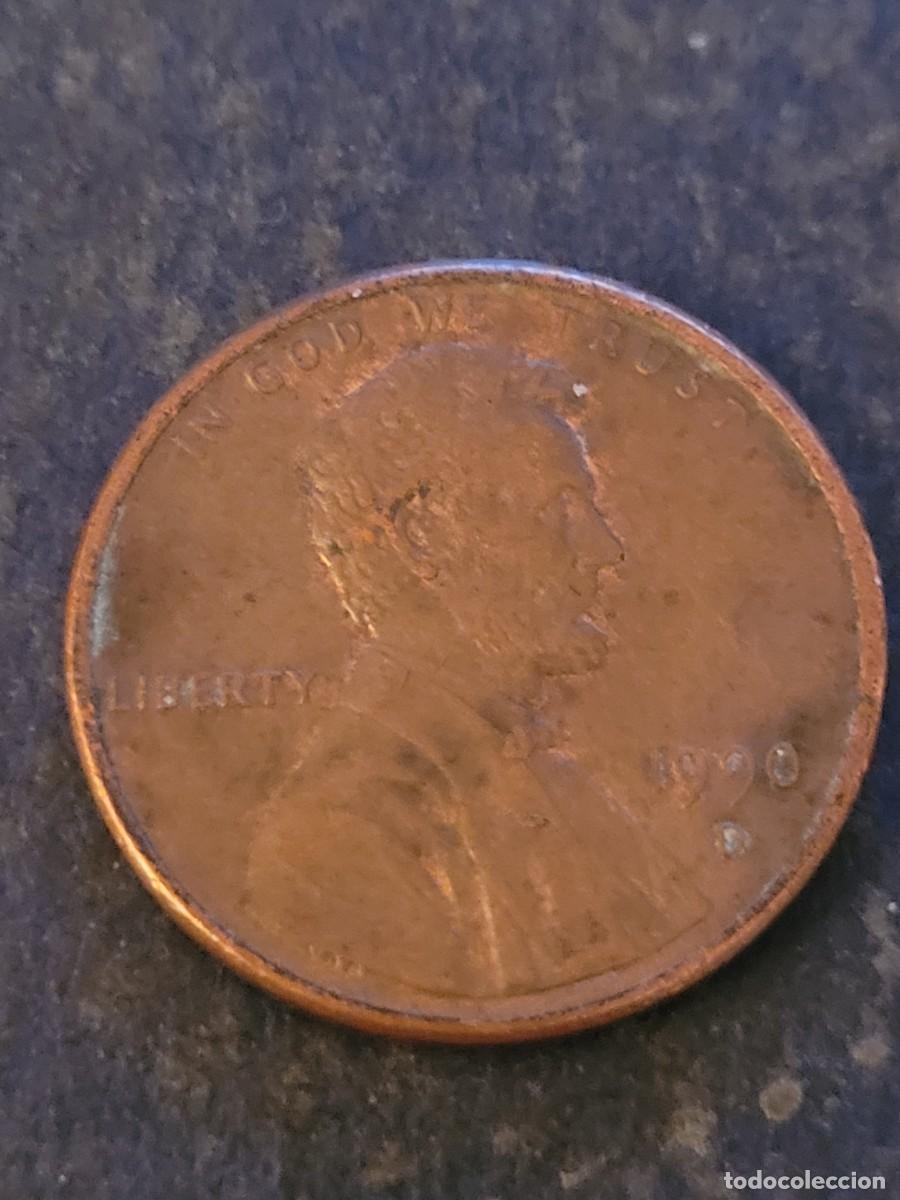 Monedas antiguas de Am&eacute;rica: Moneda 1 centavo 1990 &rdquo;D&rdquo; Estados Unidos