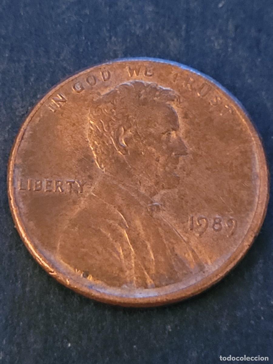 Monedas antiguas de Am&eacute;rica: Moneda 1 centavo 1989 sin ceca Estados Unidos