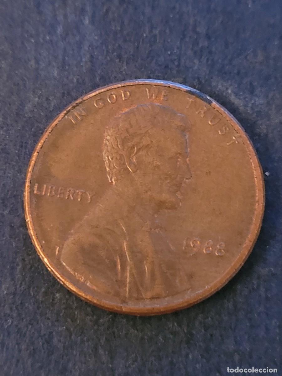 Monedas antiguas de Am&eacute;rica: Moneda 1 centavo 1988 sin ceca Estados Unidos