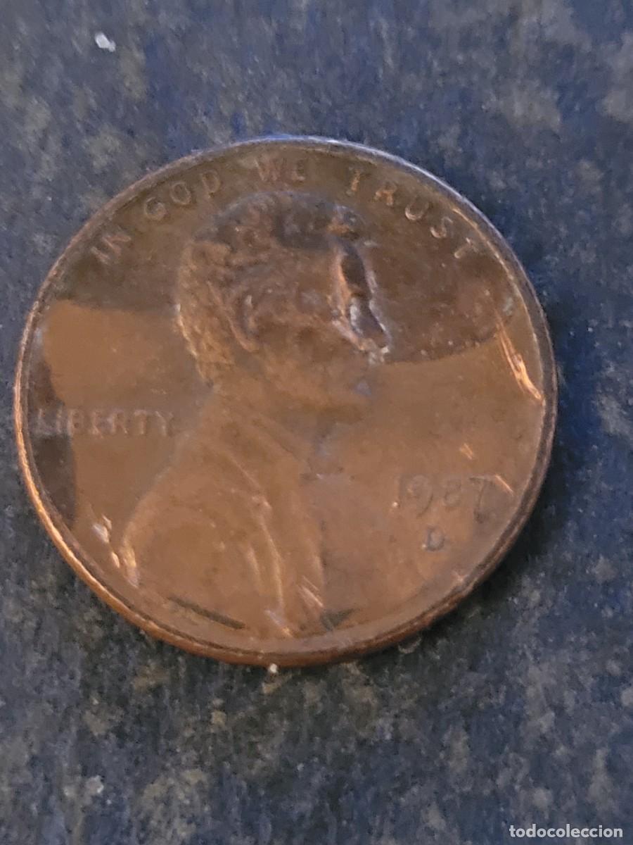 Monedas antiguas de Am&eacute;rica: Moneda 1 centavo 1987 &rdquo;D&rdquo; Estados Unidos