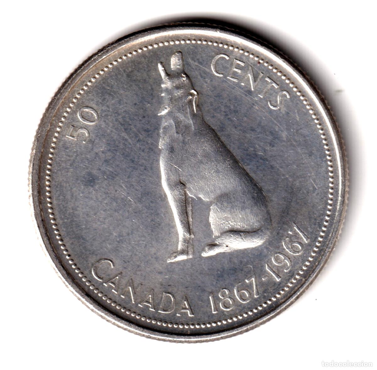 Monedas antiguas de Am&eacute;rica: CANADA 50 cents plata 1967 LOBO - Centenario 1867-1967
