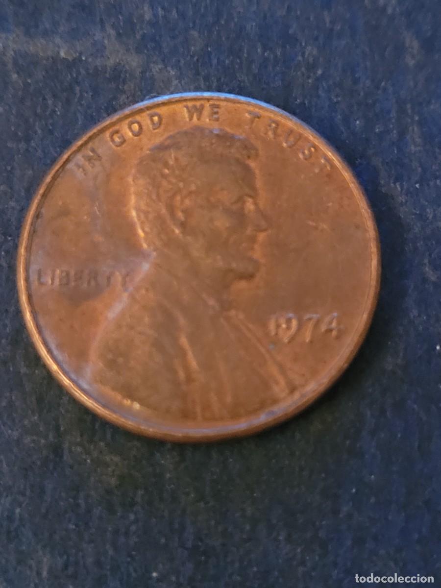 Monedas antiguas de Am&eacute;rica: Moneda 1 centavo 1974 sin ceca Estados Unidos