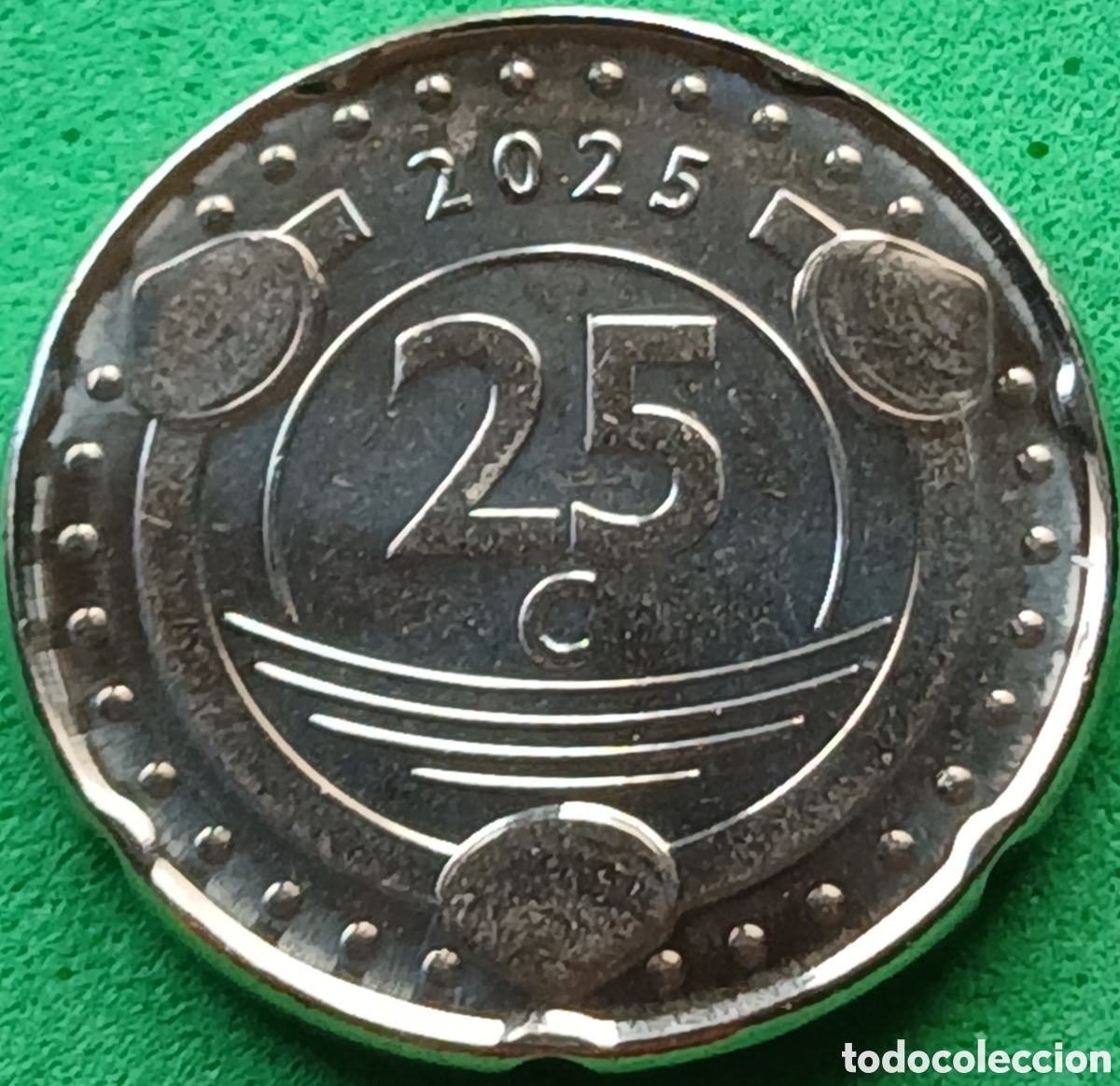 Monedas antiguas de Am&eacute;rica: Curazao 25 centavos 2025 UC#4