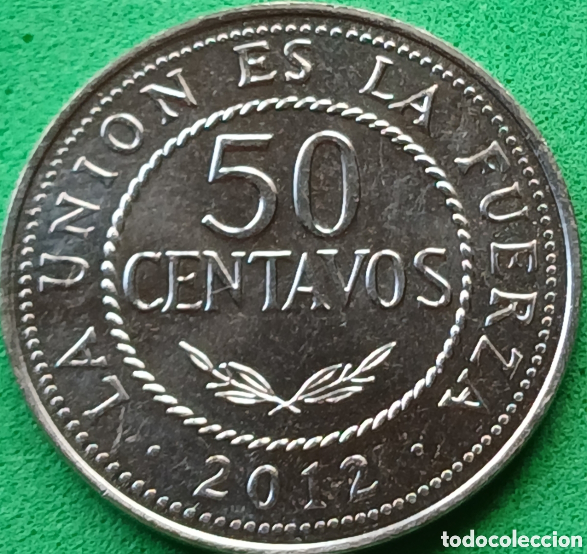 Monedas antiguas de Am&eacute;rica: Bolivia 50 centavos 2012 km#216