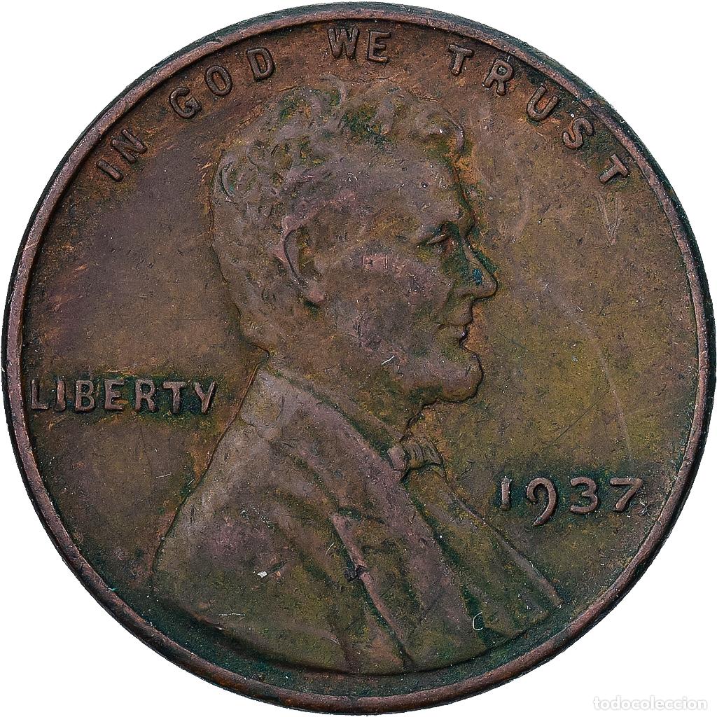 Monedas antiguas de Am&eacute;rica: [#1224067] Estados Unidos, Cent, Lincoln Cent, 1937, U.S. Mint, Bronce, MBC, KM:132