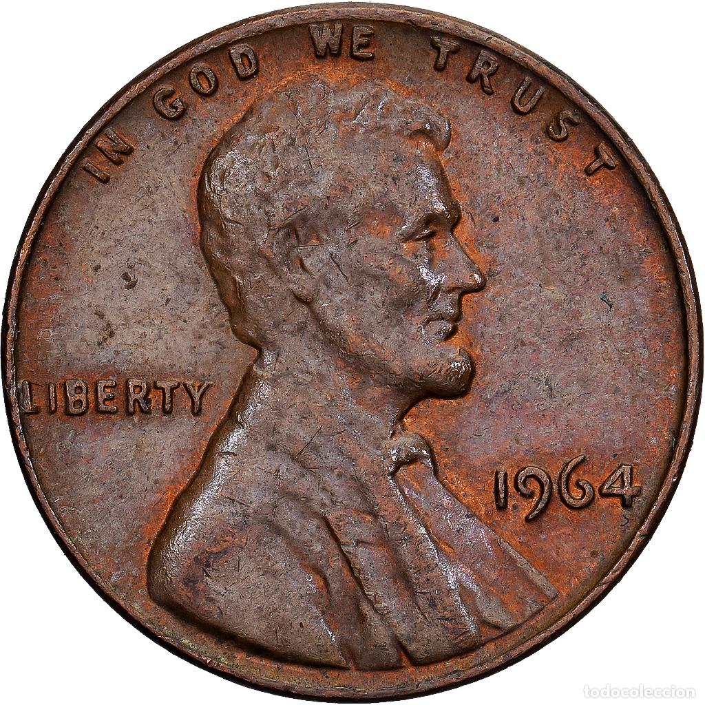 Monedas antiguas de Am&eacute;rica: [#1224081] Estados Unidos, Cent, Lincoln Cent, 1964, Philadelphia, Lat&oacute;n, MBC, KM:201