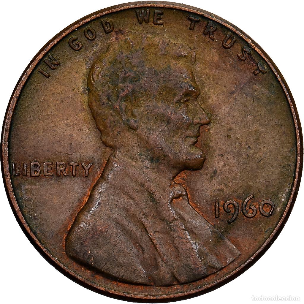 Monedas antiguas de Am&eacute;rica: [#1224082] Estados Unidos, Cent, Lincoln Cent, 1960, Philadelphia, Lat&oacute;n, MBC, KM:201