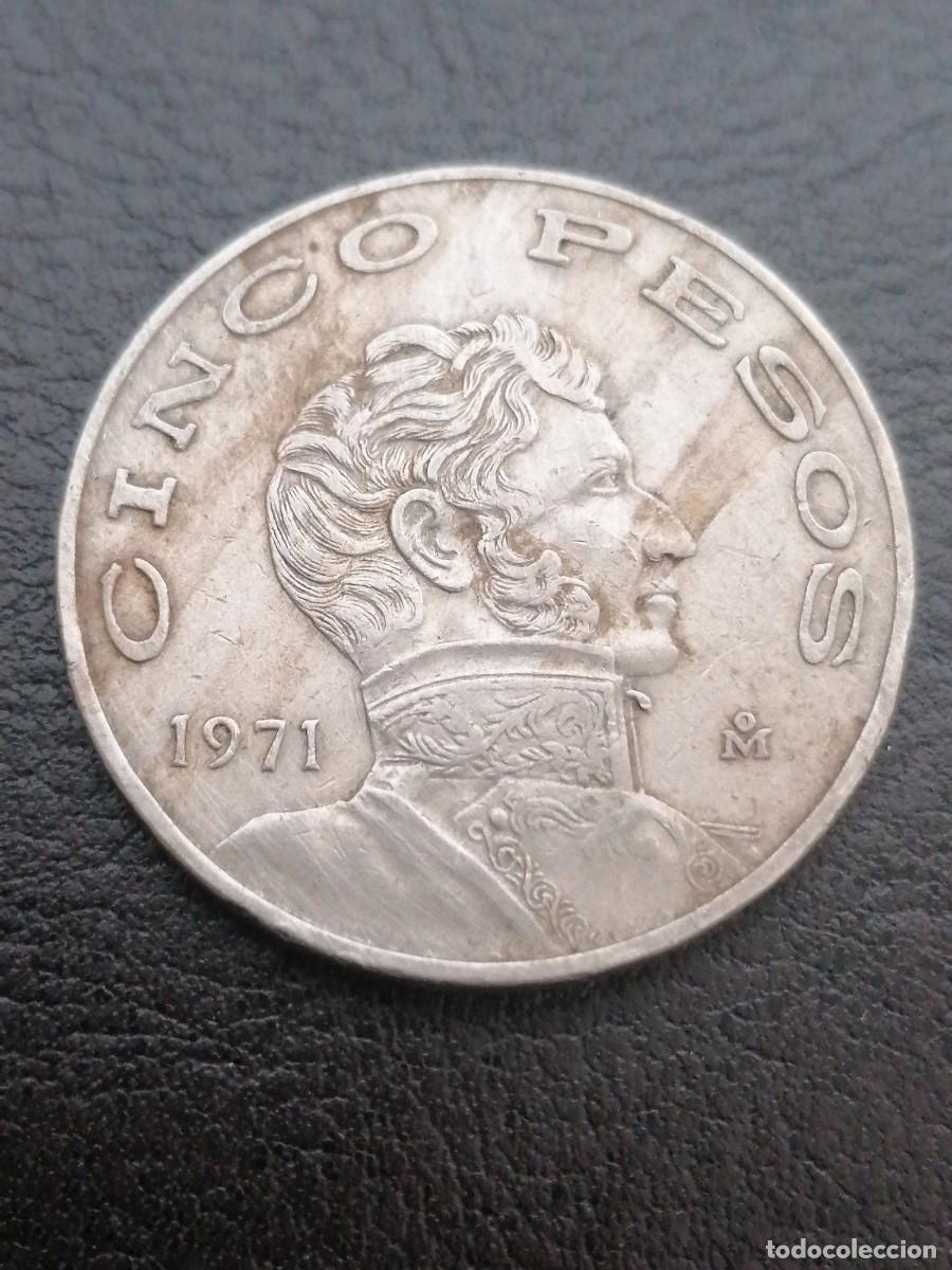 Monedas antiguas de Am&eacute;rica: Moneda cinco pesos mexicanos 1971