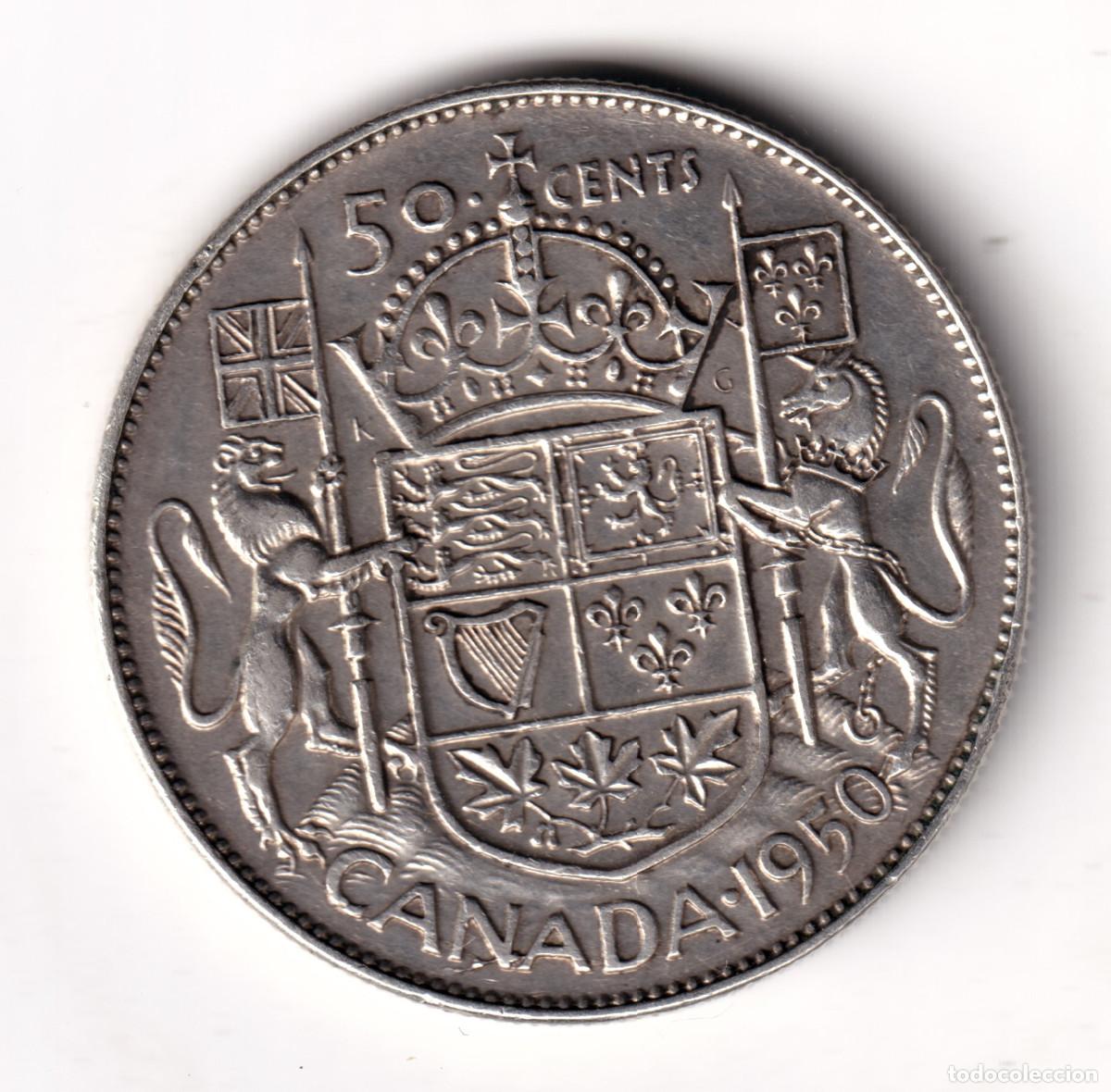 Monedas antiguas de Am&eacute;rica: CANADA 50 cents plata 1950 - Rey Jorge VI
