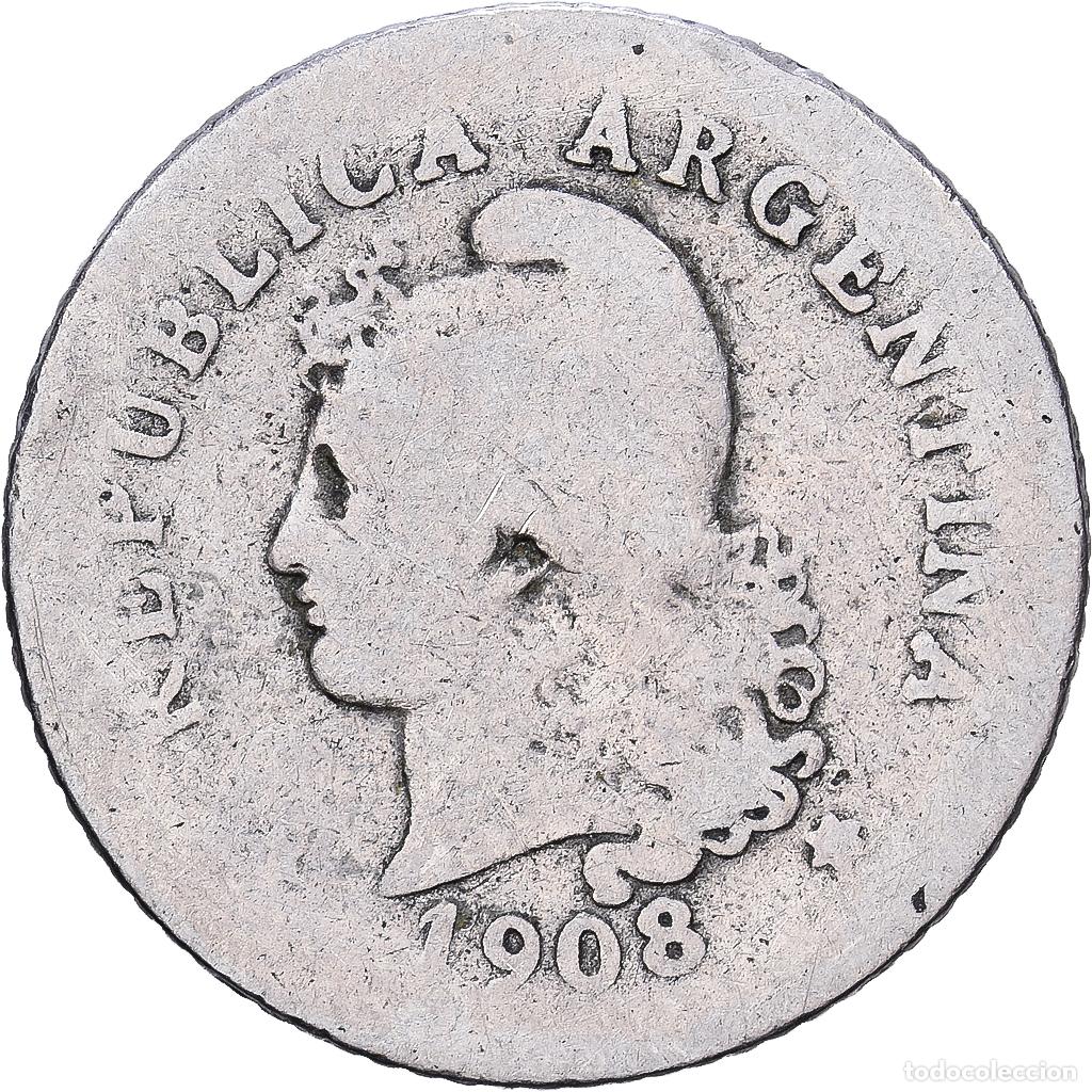 Monedas antiguas de Am&eacute;rica: [#1224267] Argentina, 10 Centavos, 1908, Cobre - n&iacute;quel, BC, KM:35