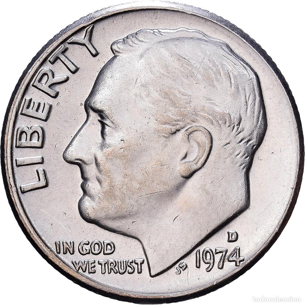 Monedas antiguas de Am&eacute;rica: [#1224293] Estados Unidos, Dime, Roosevelt Dime, 1974, Denver, Cobre - n&iacute;quel recubierto