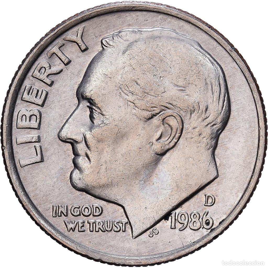 Monedas antiguas de Am&eacute;rica: [#1224296] Estados Unidos, Dime, Roosevelt Dime, 1986, Denver, Cobre - n&iacute;quel recubierto