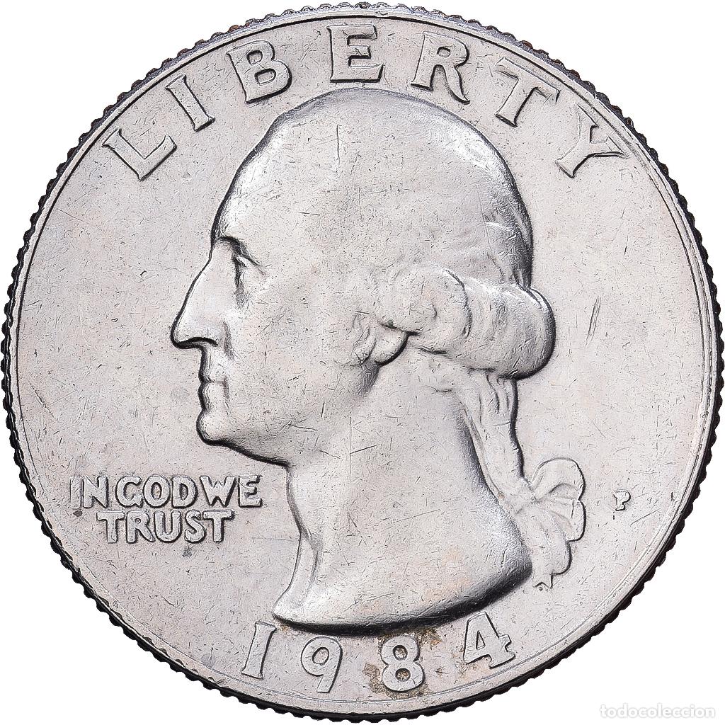 Monedas antiguas de Am&eacute;rica: [#1224302] Estados Unidos, quarter dollar, 1984, Philadelphia, George Washington, Cobre -