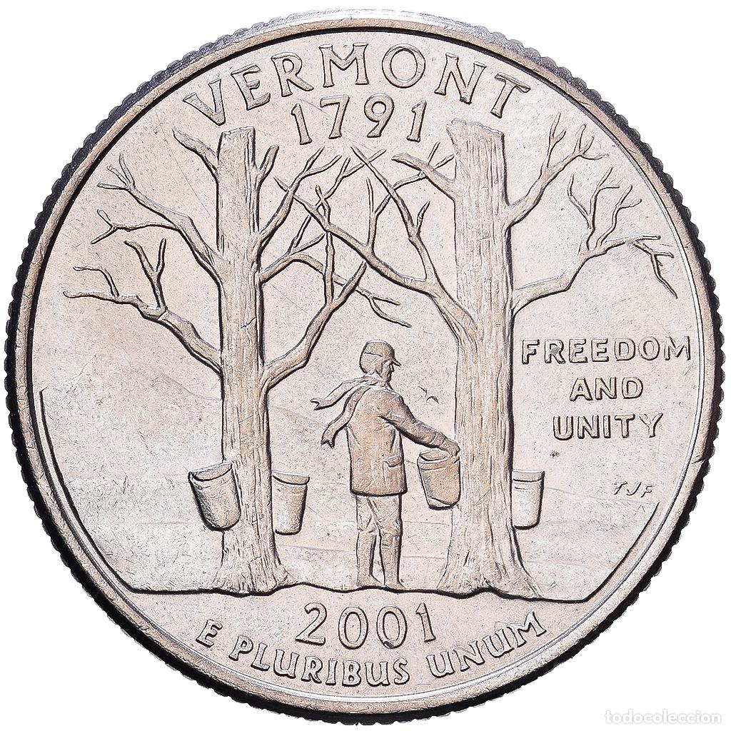 Monedas antiguas de Am&eacute;rica: [#1224318] Estados Unidos, Quarter, Quarter Dollar, 2001, Denver, VERMONT, Cobre - n&iacute;quel