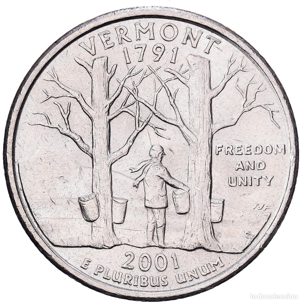 Monedas antiguas de Am&eacute;rica: [#1224329] Estados Unidos, Quarter, Quarter Dollar, 2001, Philadelphia, VERMONT, Cobre -