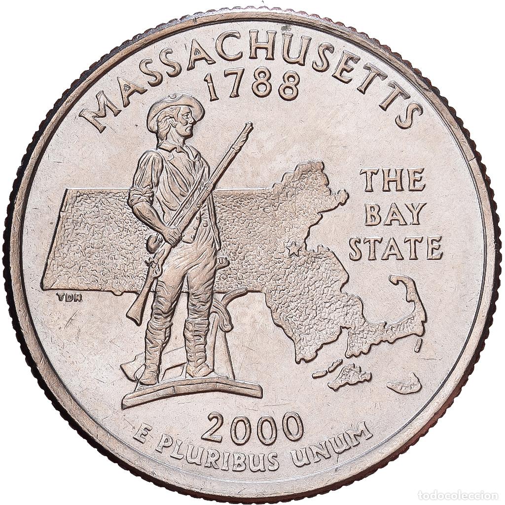 Monedas antiguas de Am&eacute;rica: [#1224343] Estados Unidos, Quarter, Massachusetts, 2000, Denver, Cobre - n&iacute;quel recubierto