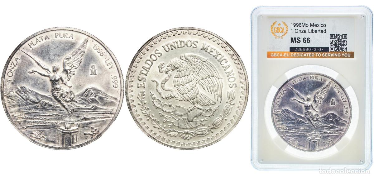Monedas antiguas de Am&eacute;rica: Mexico United Mexican States 1996 Mo 1 Onza &rdquo;Libertad&rdquo; Silver (.999) Mexican Mint (280001) 31.1g GB