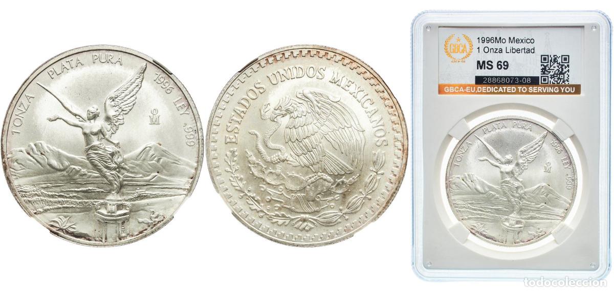 Monedas antiguas de Am&eacute;rica: Mexico United Mexican States 1996 Mo 1 Onza &rdquo;Libertad&rdquo; Silver (.999) Mexican Mint (280001) 31.1g GB