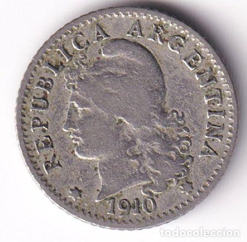 Monedas antiguas de Am&eacute;rica: MONEDA ARGENTINA - 5 CENTAVOS - 1910 - LIBERTAD - REP. DE ARGENTINA