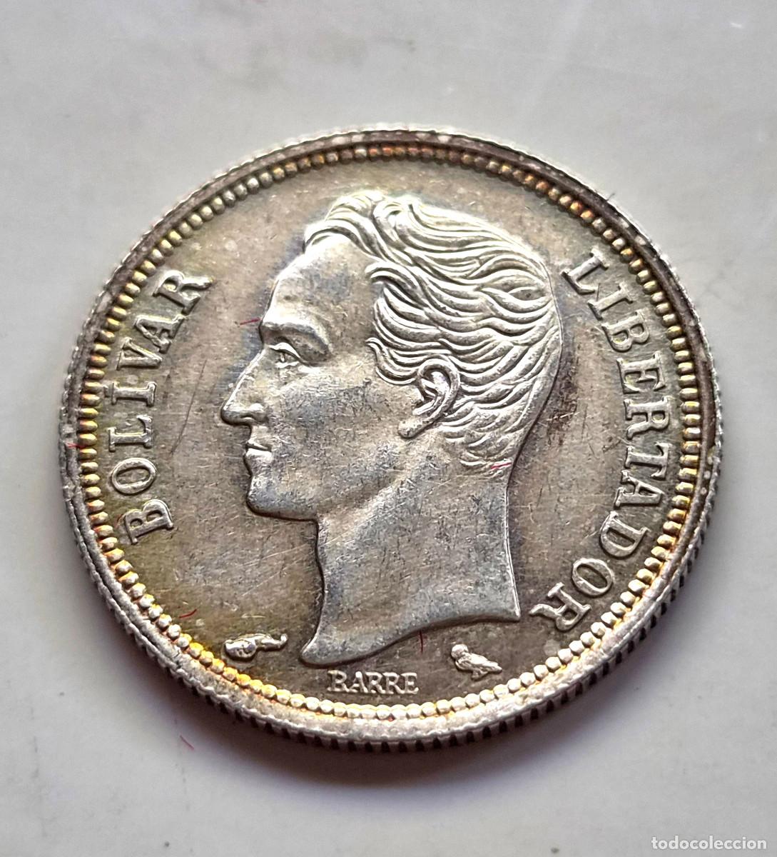Monedas antiguas de Am&eacute;rica: VENEZUELA 50 CENTIMOS 1960. PLATA EBC+ PATINA