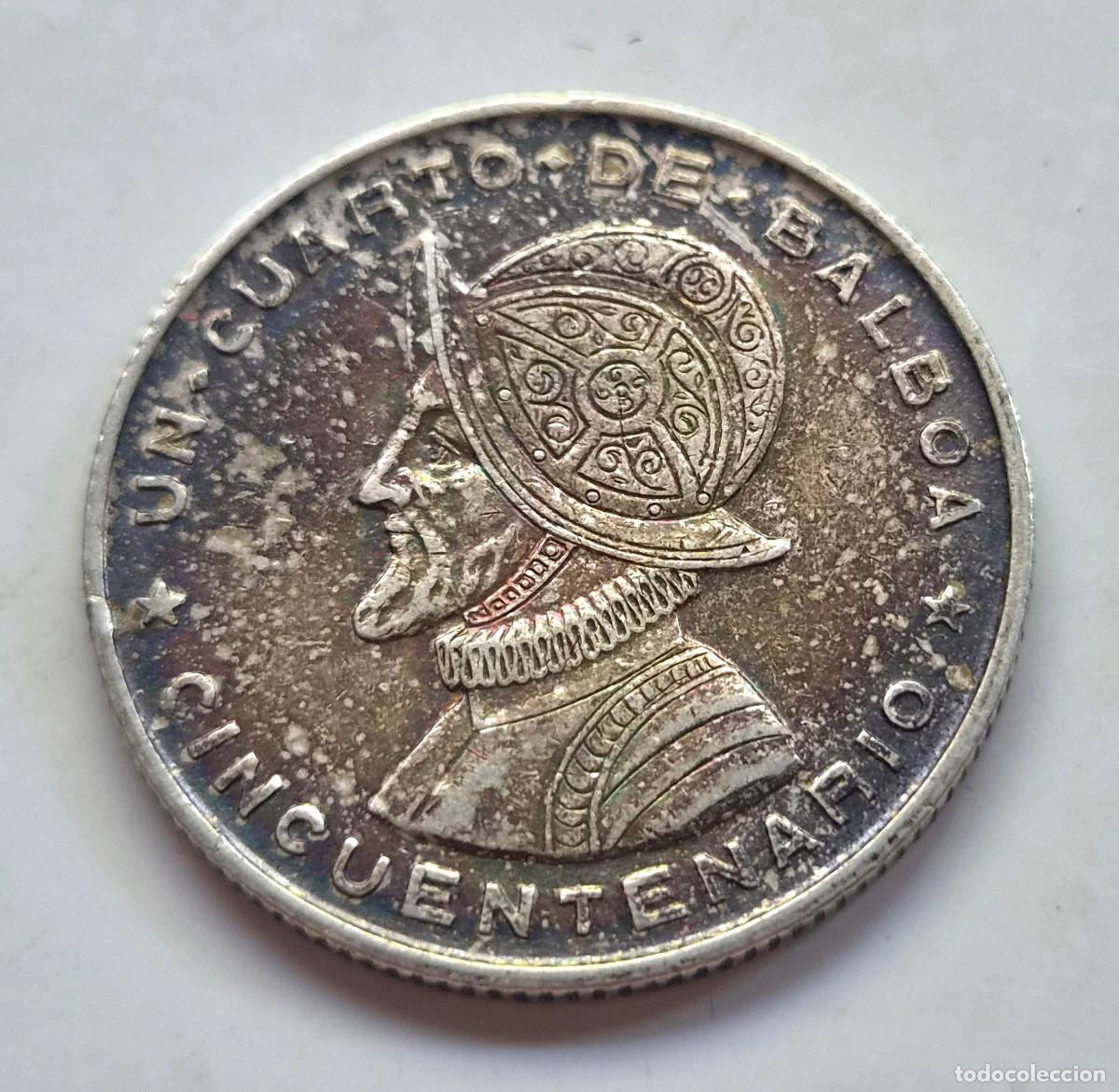 Monedas antiguas de Am&eacute;rica: PANAMA CUARTO DE BALBOA 1953. EBC. PATINA. PLATA