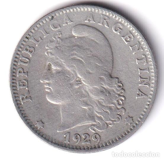 Monedas antiguas de Am&eacute;rica: MONEDA ARGENTINA - 20 CENTAVOS - 1929 - LIBERTAD - REP. DE ARGENTINA