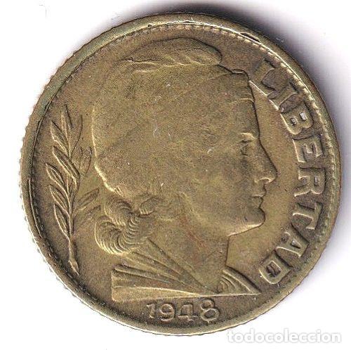 Monedas antiguas de Am&eacute;rica: MONEDA ARGENTINA - 10 CENTAVOS - 1948 - LIBERTAD - REP. DE ARGENTINA