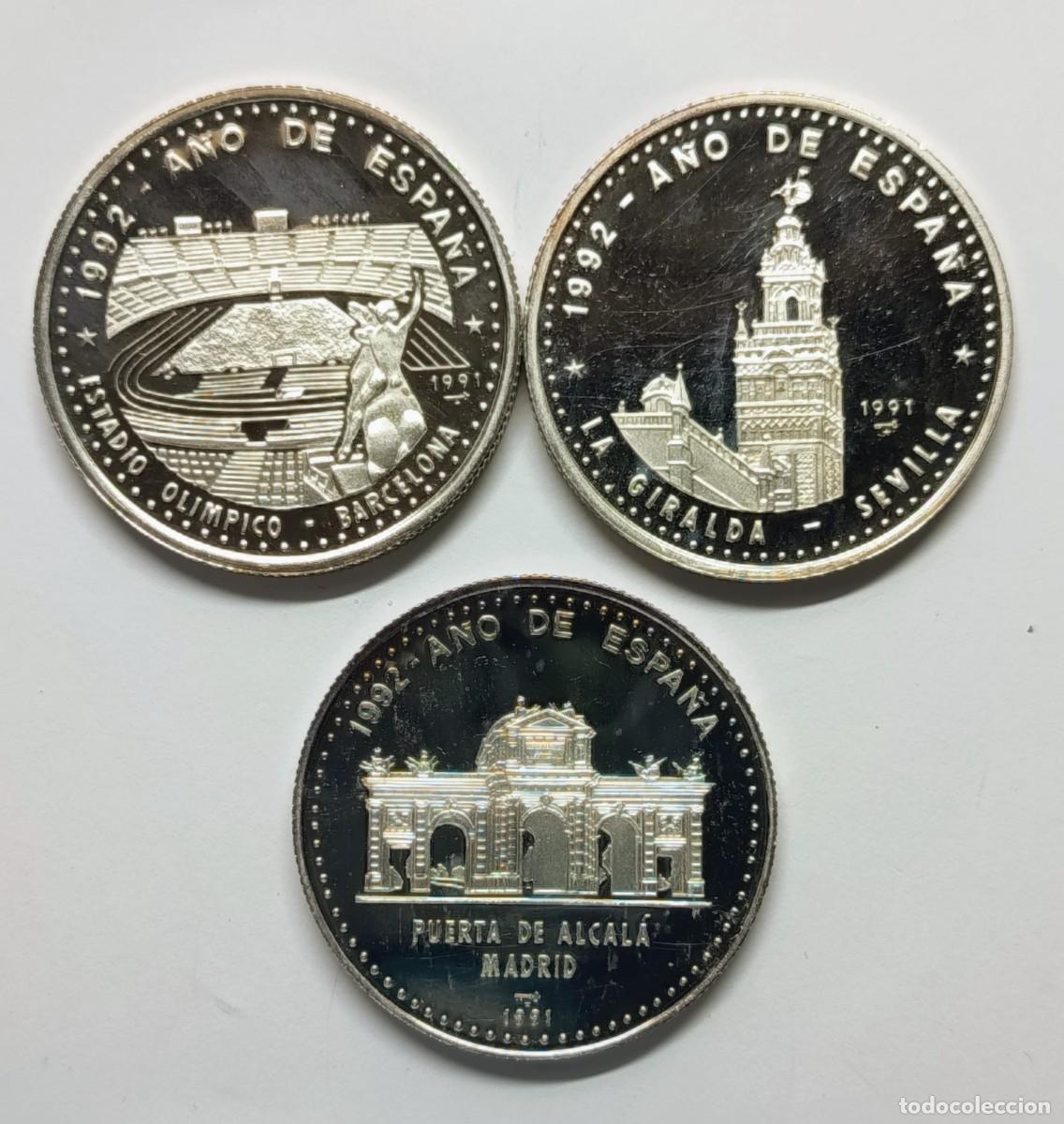 Monedas antiguas de Am&eacute;rica: CUBA. SERIE &ldquo;1992 A&Ntilde;O DE ESPA&Ntilde;A&rdquo;. 1991. 10 PESOS. PLATA. PROOF. ,999. 31,10 gramos (1 oz. x3)ESCASAS
