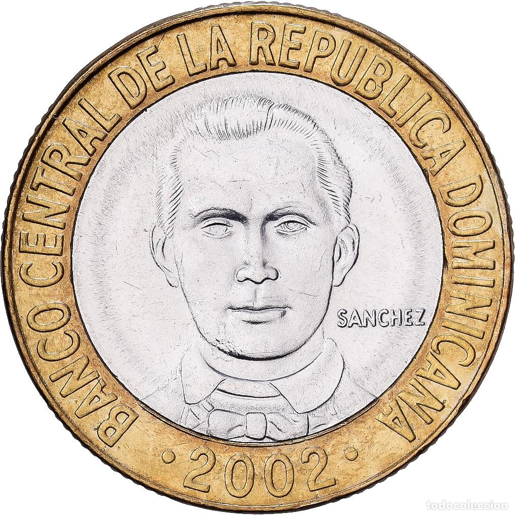 Monedas antiguas de Am&eacute;rica: [#1224396] Rep&uacute;blica Dominicana, 5 Pesos, 2002, Bimet&aacute;lico, SC, KM:89