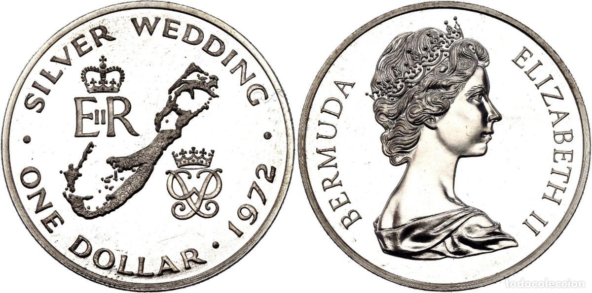 Monedas antiguas de Am&eacute;rica: BERMUDA 1 DOLAR (DOLLAR) PLATA 1972 CONM. BODAS DE PLATA