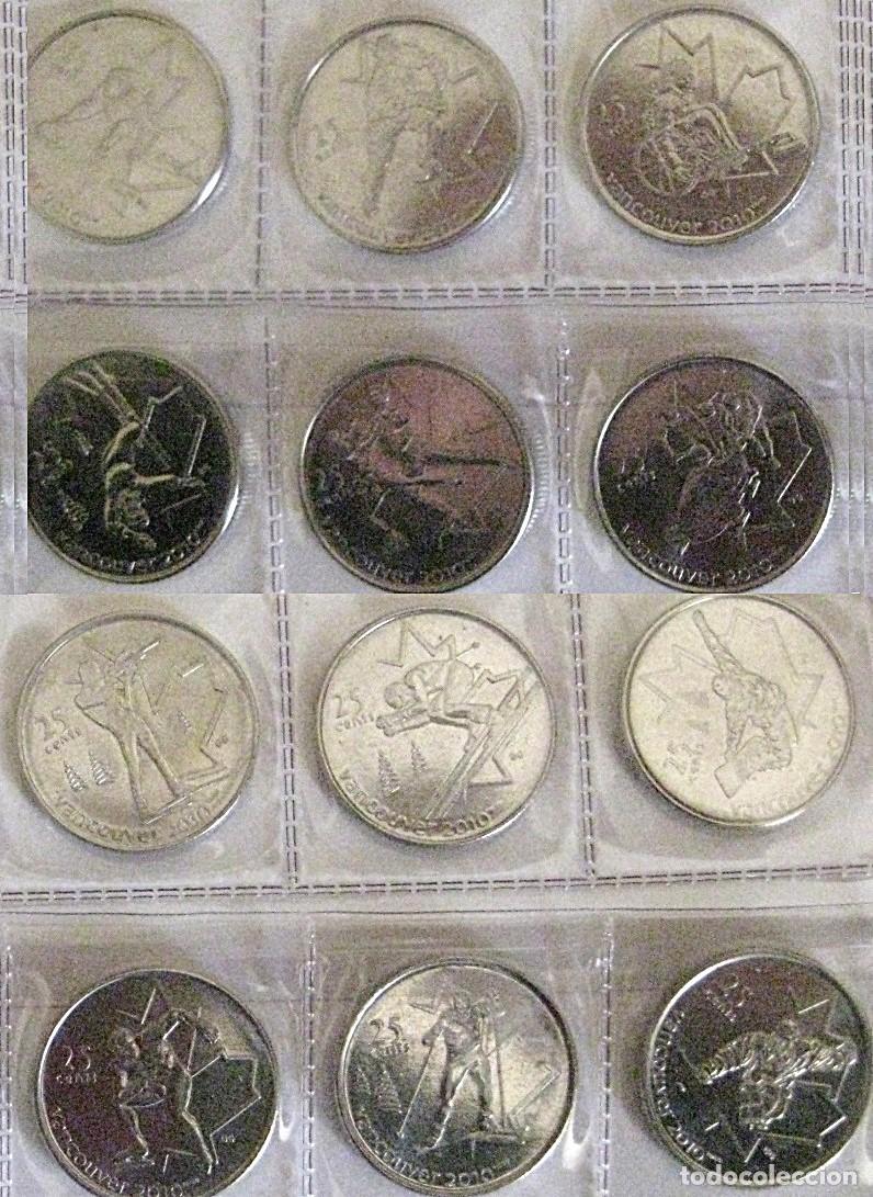 Monedas antiguas de Am&eacute;rica: Canad&aacute; 2007/9: Set de 12 monedas x 0'25 d&oacute;lar &rdquo;Olimpiadas Vancouver 2010&rdquo;./ Sin Circular.