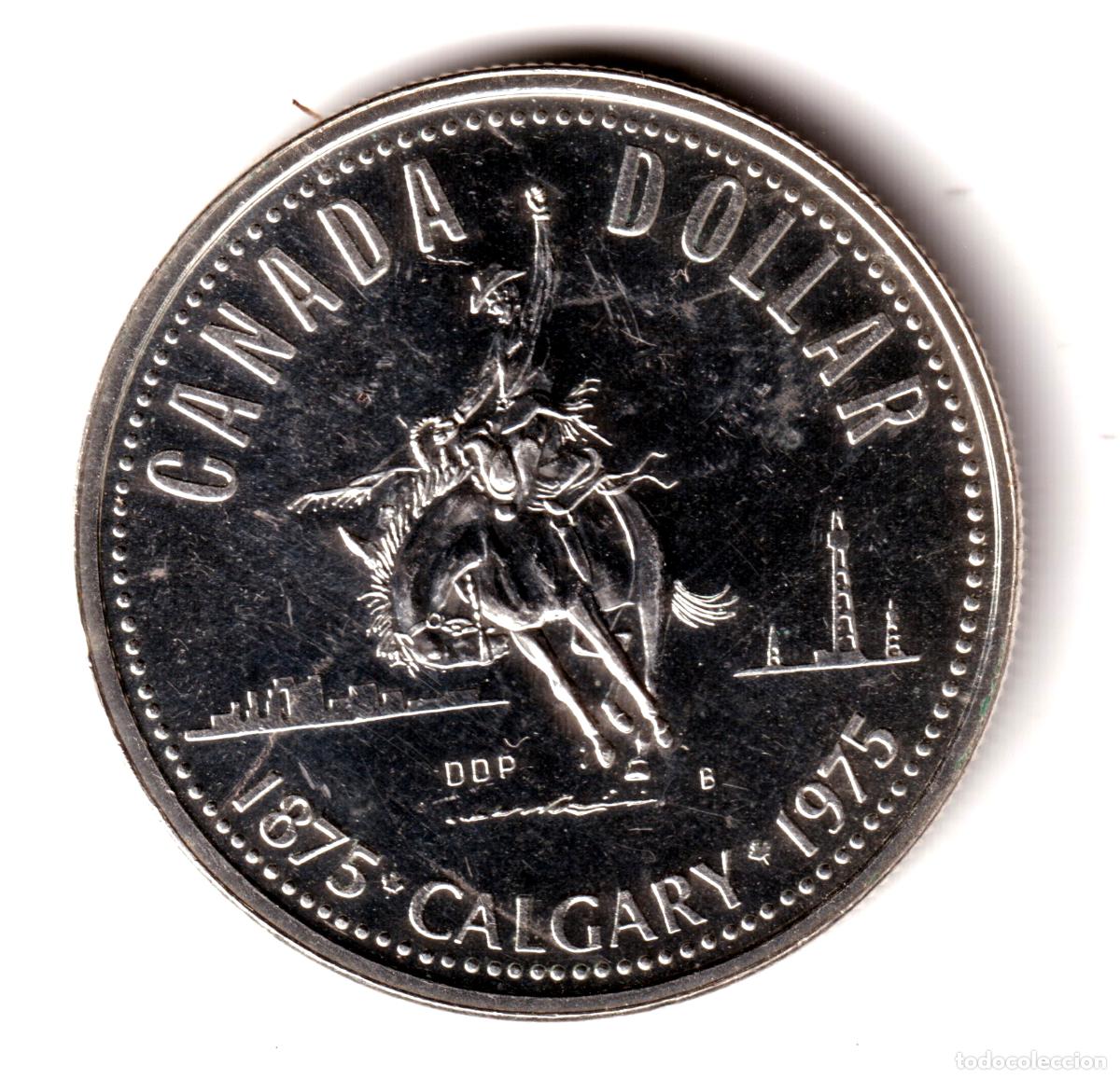 Monedas antiguas de Am&eacute;rica: CANADA 1 dolar plata 1975 Centenario de la ciudad de Calgary