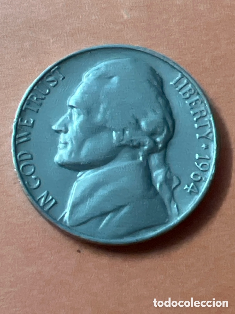 Monedas antiguas de Am&eacute;rica: C637. MONEDA USA 5 CENTAVOS FIVE CENTS ESTADOS UNIDOS 1964
