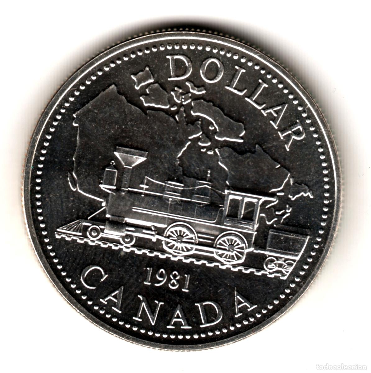Monedas antiguas de Am&eacute;rica: CANADA 1 dolar plata 1981 Centenario del Ferrocarril Transcanadiense - TREN