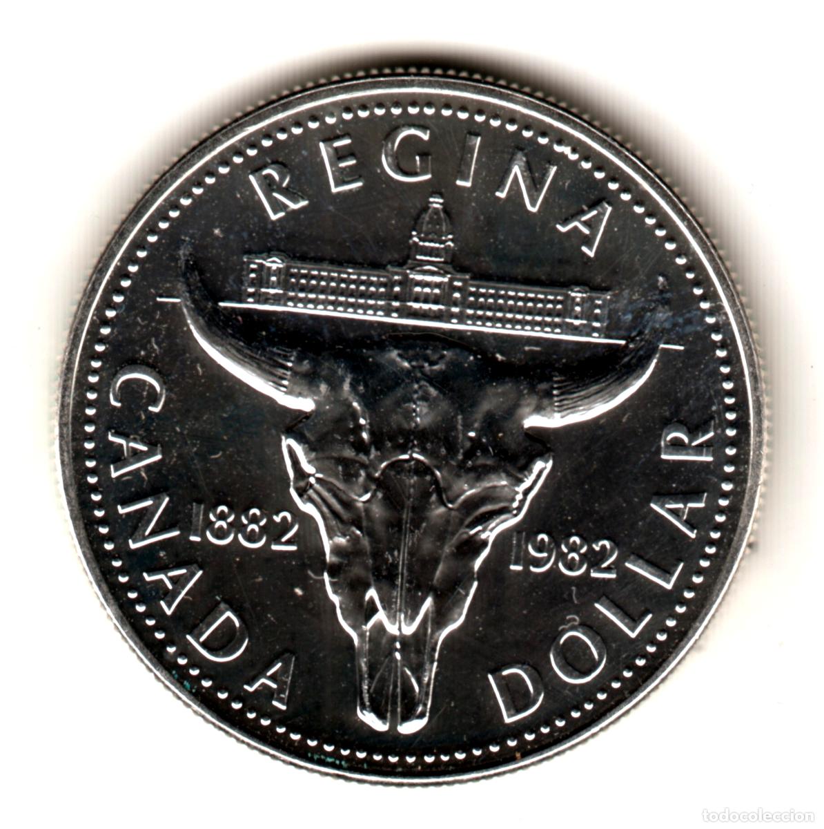 Monedas antiguas de Am&eacute;rica: CANADA 1 dolar plata 1982 Centenario de la fundacion ciudad REGINA