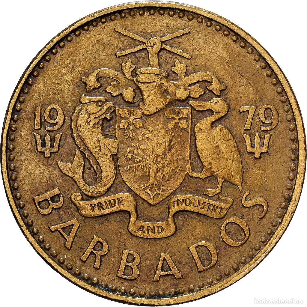 Monedas antiguas de Am&eacute;rica: [#1224681] Barbados, 5 Cents, 1979, Franklin Mint, Lat&oacute;n, BC+, KM:11