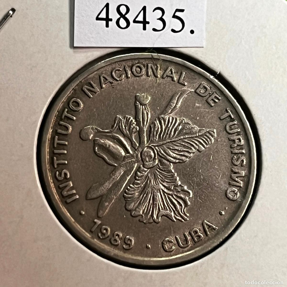 Monedas antiguas de Am&eacute;rica: Cuba 25 centavos 1989, c&eacute;ntimos, INTUR