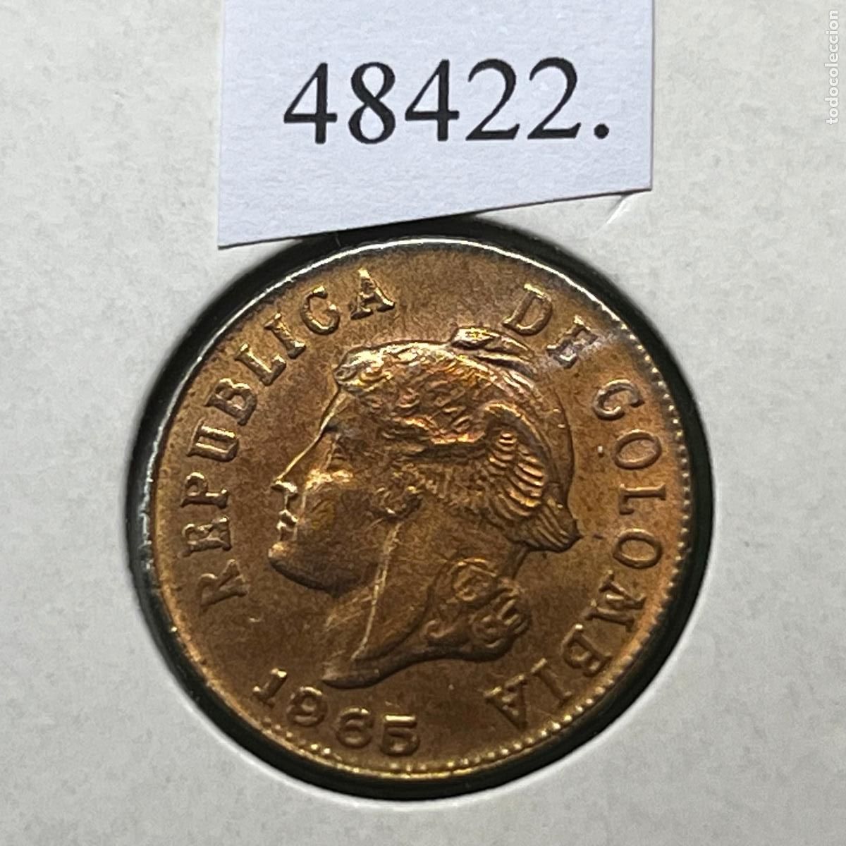 Monedas antiguas de Am&eacute;rica: Colombia 2 centavos 1965, c&eacute;ntimos