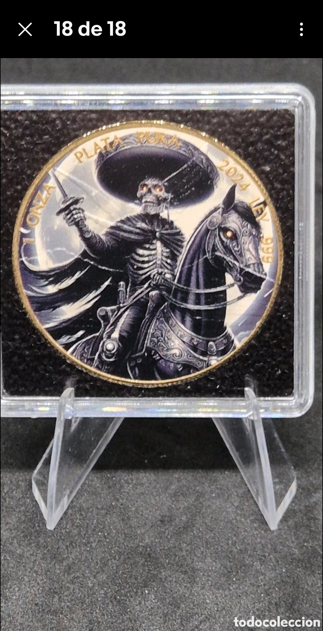 Monedas antiguas de Am&eacute;rica: Moneda de plata El Charro Negro