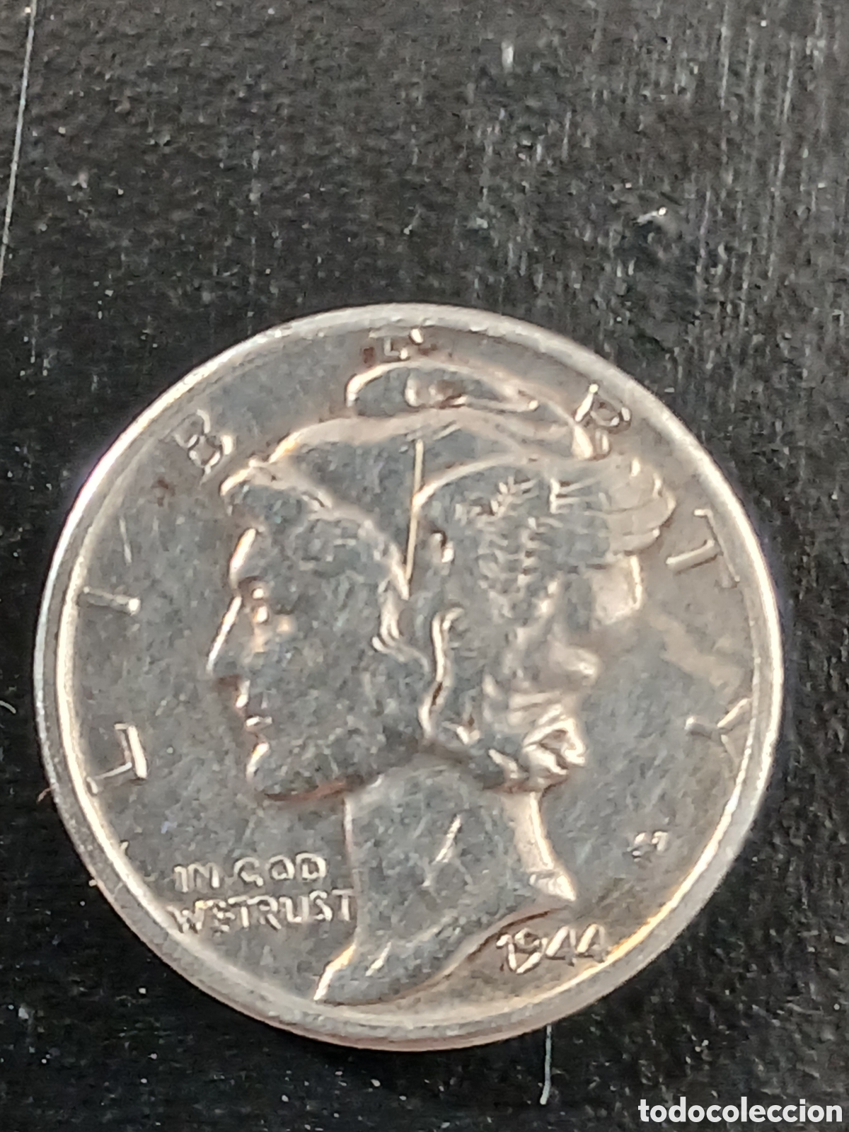 Monedas antiguas de Am&eacute;rica: USA 10 C&eacute;ntimos Mercury Dime 1944 Plata 900 Liberty Cabeza Alada Estados Unidos