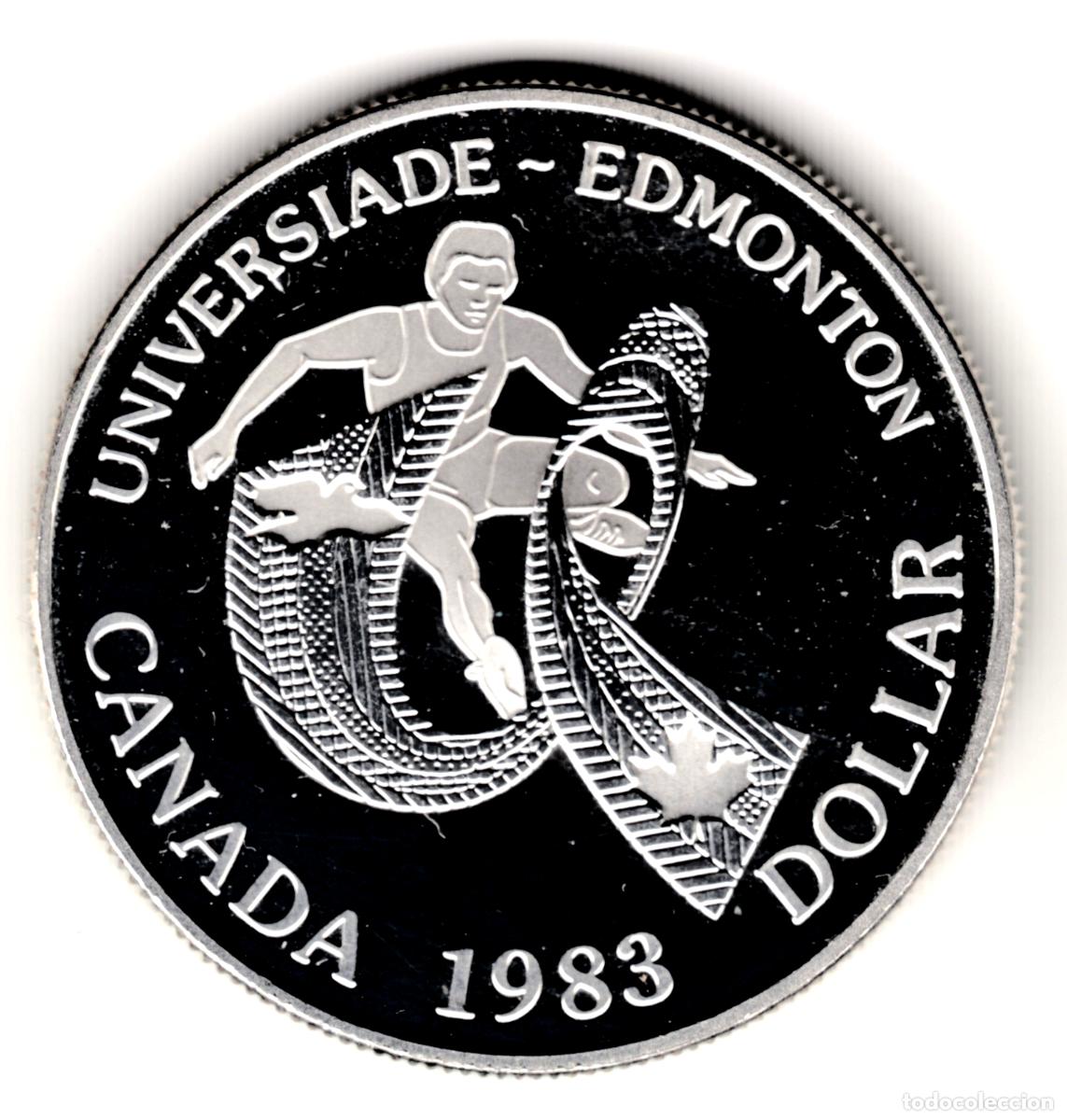 Monedas antiguas de Am&eacute;rica: CANADA 1 dolar plata 1983 Juegos Mundiales Universiatrios de Edmondton